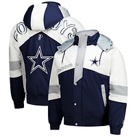 Men's Pro Player Navy/Silver Dallas Cowboys Shoulder To Shoulder Polyfill Full-Zip Hooded Jacket