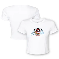 Women's Girl Tribe Co. White NASCAR 90's Baby T-Shirt