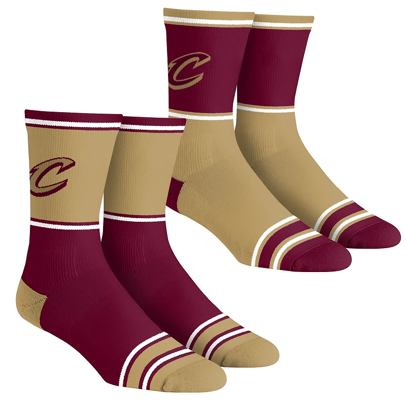 Unisex Rock Em Socks Cleveland Cavaliers 2-Pack Color Block Crew Socks Set
