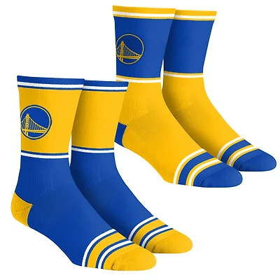 Unisex Rock Em Socks Golden State Warriors 2-Pack Color Block Crew Socks Set