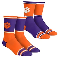 Unisex Rock Em Socks  Clemson Tigers 2-Pack Color Block Crew Socks Set