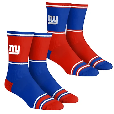 Unisex Rock Em Socks New York Giants 2-Pack Color Block Crew Socks Set