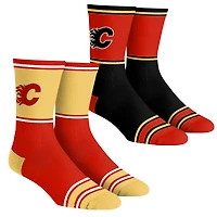 Unisex Rock Em Socks  Calgary Flames 2-Pack Color Block Crew Socks Set