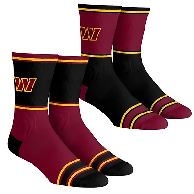 Unisex Rock Em Socks Washington Commanders 2-Pack Color Block Crew Socks Set