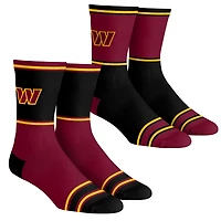 Unisex Rock Em Socks  Washington Commanders 2-Pack Color Block Crew Socks Set