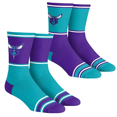 Youth Rock Em Socks  Charlotte Hornets 2-Pack Color Block Crew Socks Set