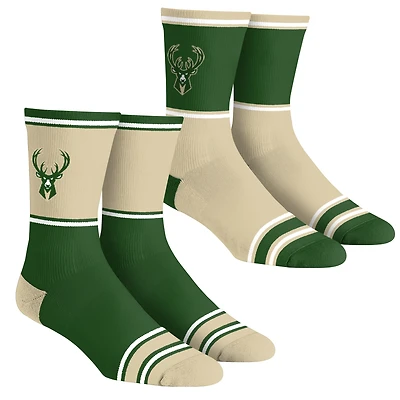 Youth Rock Em Socks  Milwaukee Bucks 2-Pack Color Block Crew Socks Set