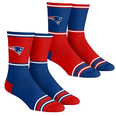 Youth Rock Em Socks  New England Patriots 2-Pack Color Block Crew Socks Set