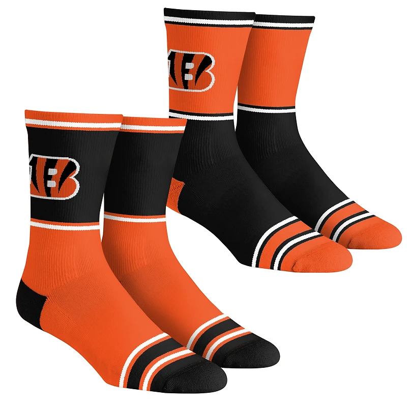 Youth Rock Em Socks  Cincinnati Bengals 2-Pack Color Block Crew Socks Set