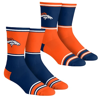 Youth Rock Em Socks  Denver Broncos 2-Pack Color Block Crew Socks Set