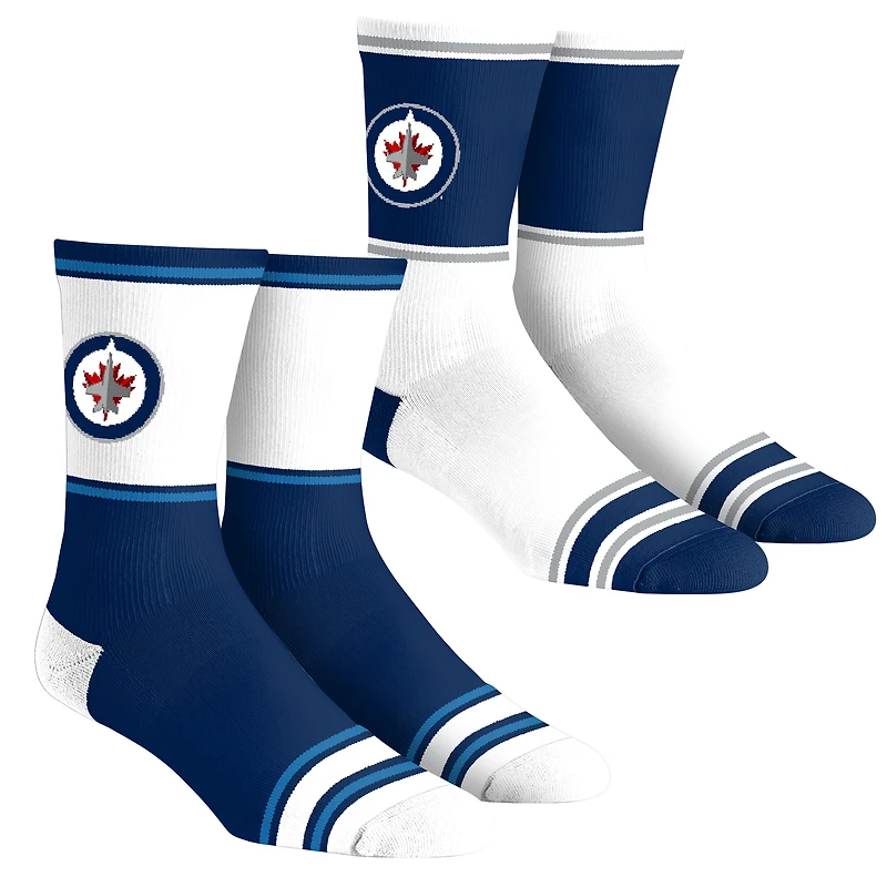 Youth Rock Em Socks  Winnipeg Jets 2-Pack Color Block Crew Socks Set