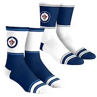 Youth Rock Em Socks  Winnipeg Jets 2-Pack Color Block Crew Socks Set