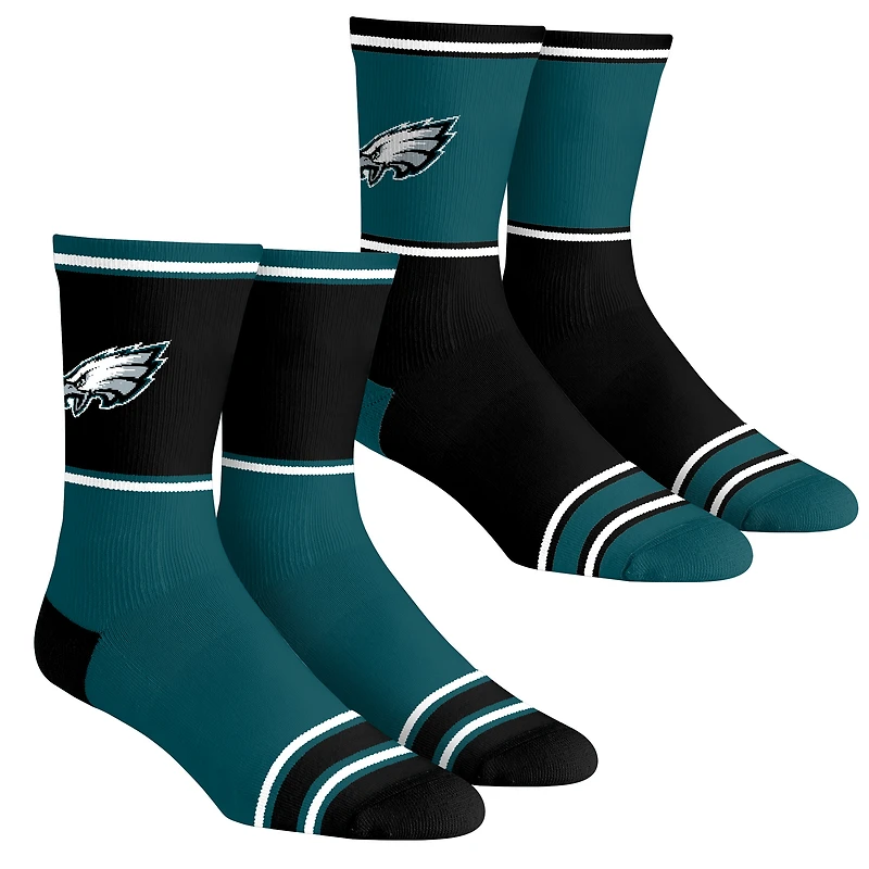 Youth Rock Em Socks  Philadelphia Eagles 2-Pack Color Block Crew Socks Set