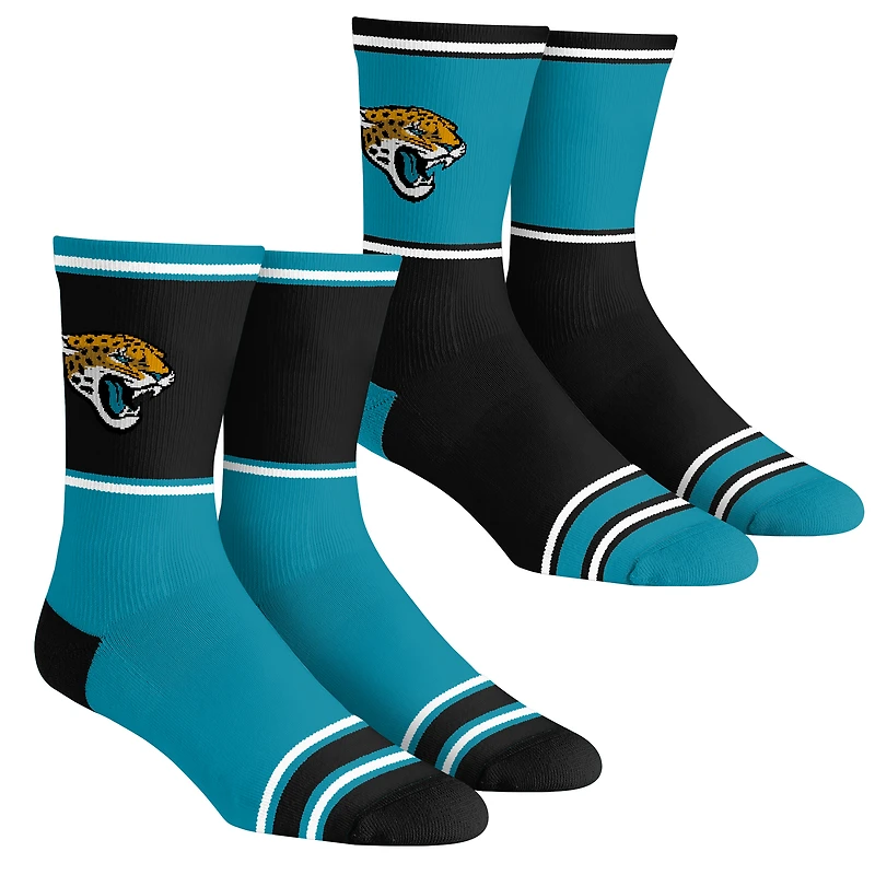 Youth Rock Em Socks  Jacksonville Jaguars 2-Pack Color Block Crew Socks Set