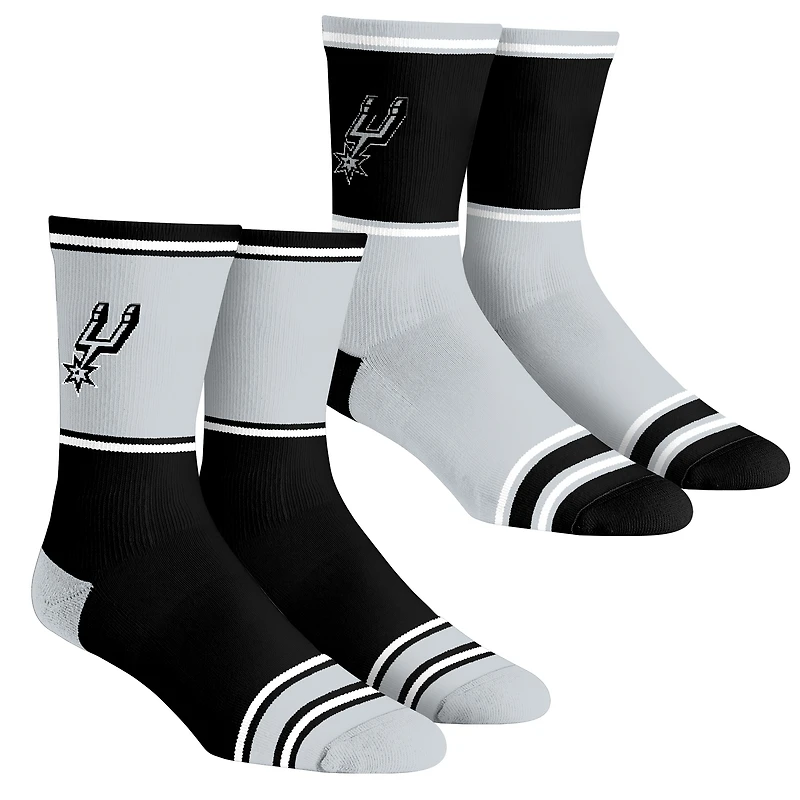 Youth Rock Em Socks  San Antonio Spurs 2-Pack Color Block Crew Socks Set