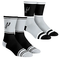 Youth Rock Em Socks  San Antonio Spurs 2-Pack Color Block Crew Socks Set