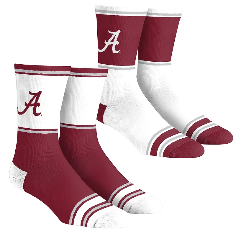 Youth Rock Em Socks Alabama Crimson Tide 2-Pack Color Block Crew Socks Set