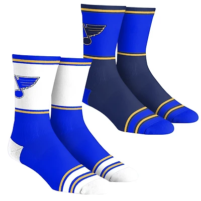 Youth Rock Em Socks  St. Louis Blues 2-Pack Color Block Crew Socks Set