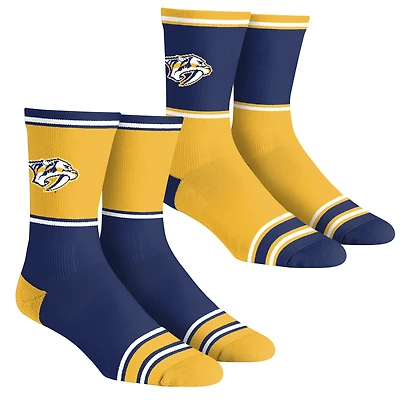 Youth Rock Em Socks  Nashville Predators 2-Pack Color Block Crew Socks Set