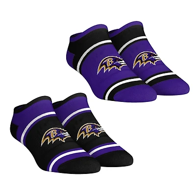 Unisex Rock Em Socks  Baltimore Ravens 2-Pack Color Block Low Cut Socks Set