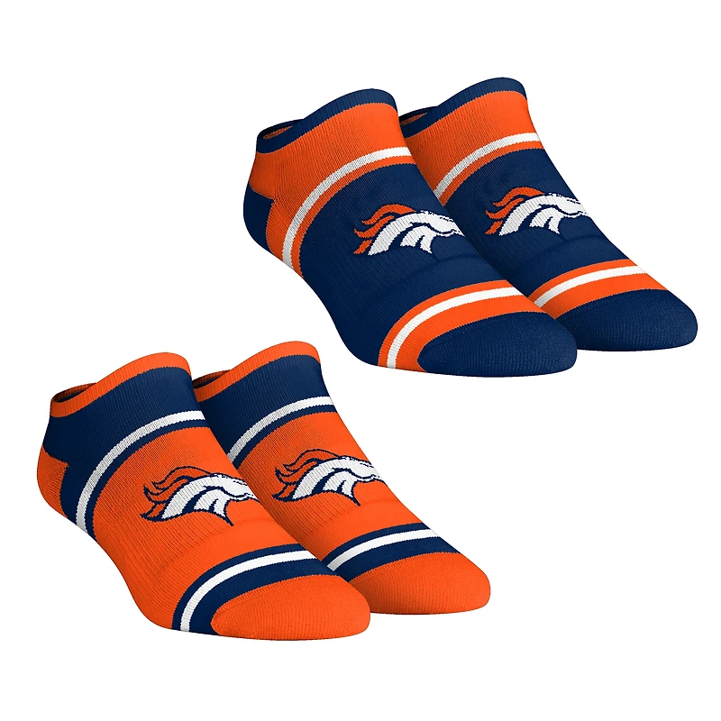 Unisex Rock Em Socks  Denver Broncos 2-Pack Color Block Low Cut Socks Set