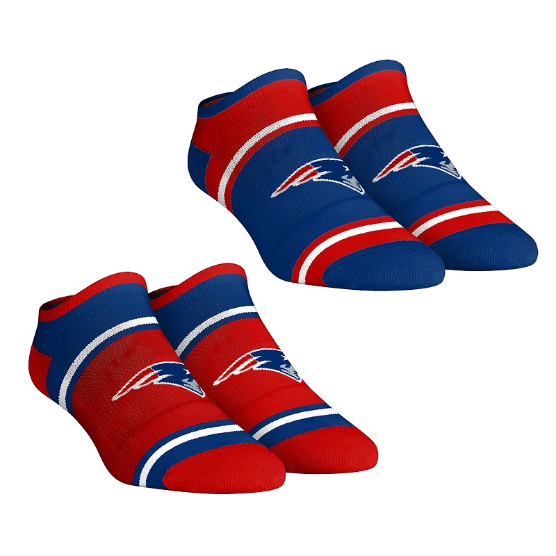 Unisex Rock Em Socks  New England Patriots 2-Pack Color Block Low Cut Socks Set