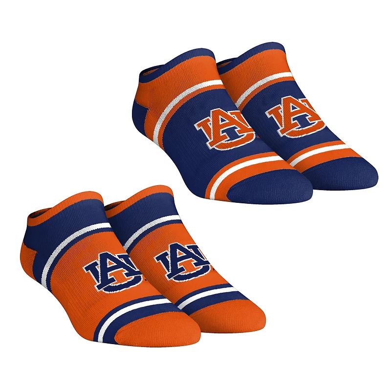 Unisex Rock Em Socks  Auburn Tigers 2-Pack Color Block Low Cut Socks Set