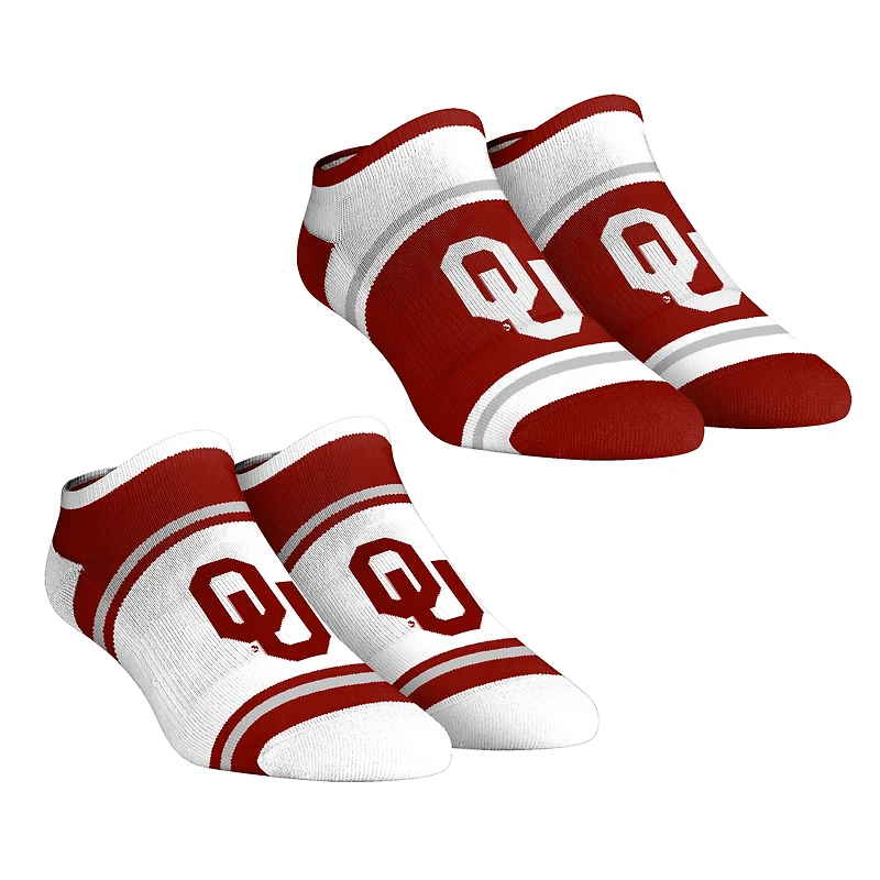 Unisex Rock Em Socks  Oklahoma Sooners 2-Pack Color Block Low Cut Socks Set