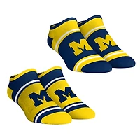Unisex Rock Em Socks  Michigan Wolverines 2-Pack Color Block Low Cut Socks Set