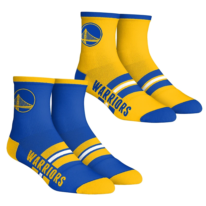 Unisex Rock Em Socks  Golden State Warriors 2-Pack Multi Stripe Quarter Socks Set