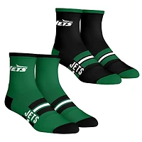 Unisex Rock Em Socks  New York Jets 2-Pack Multi Stripe Quarter Socks Set