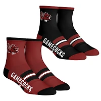 Youth Rock Em Socks  South Carolina Gamecocks 2-Pack Multi Stripe Quarter Socks Set