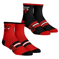 Youth Rock Em Socks  Chicago Bulls 2-Pack Multi Stripe Quarter Socks Set