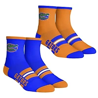 Youth Rock Em Socks  Florida Gators 2-Pack Multi Stripe Quarter Socks Set
