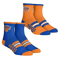Youth Rock Em Socks  New York Knicks 2-Pack Multi Stripe Quarter Socks Set