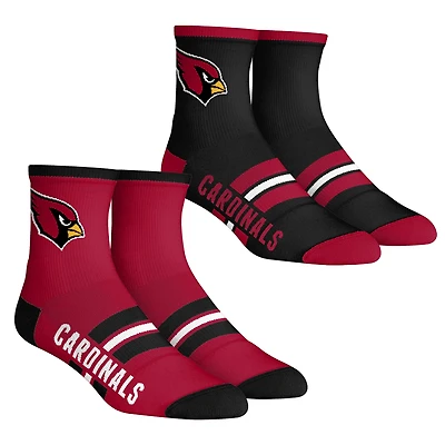 Youth Rock Em Socks  Arizona Cardinals 2-Pack Multi Stripe Quarter Socks Set