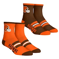 Youth Rock Em Socks  Cleveland Browns 2-Pack Multi Stripe Quarter Socks Set