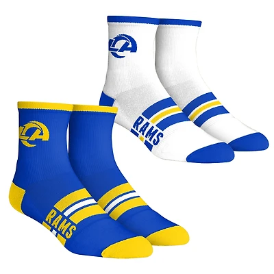 Youth Rock Em Socks  Los Angeles Rams 2-Pack Multi Stripe Quarter Socks Set