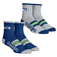 Youth Rock Em Socks  Seattle Seahawks 2-Pack Multi Stripe Quarter Socks Set