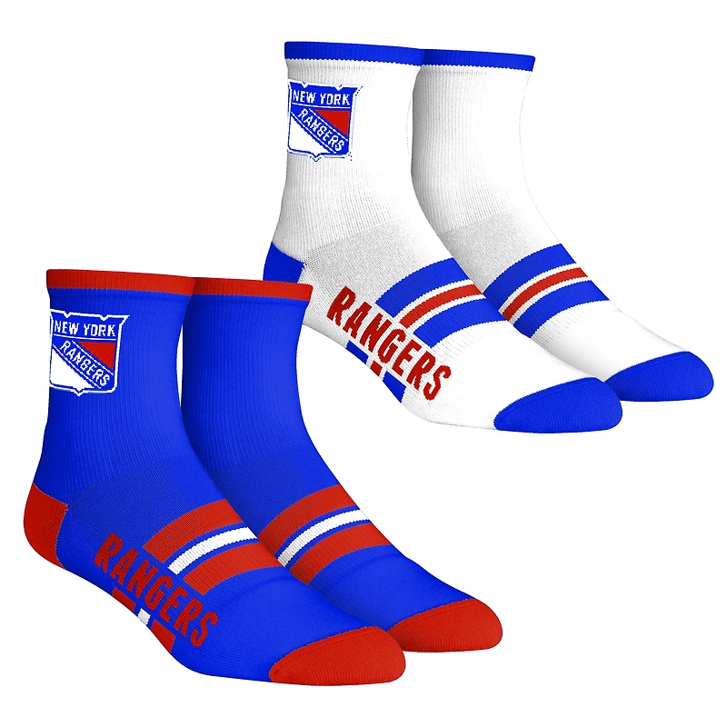 Youth Rock Em Socks  New York Rangers 2-Pack Multi Stripe Quarter Socks Set