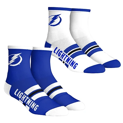 Youth Rock Em Socks  Tampa Bay Lightning 2-Pack Multi Stripe Quarter Socks Set