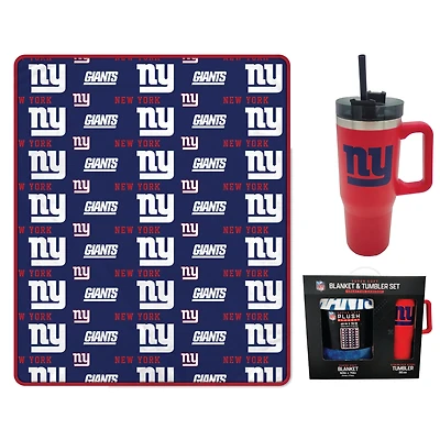 Pegasus New York Giants 60" x 70" Logo Blanket and 30oz Stainless Steel Tumbler Combo