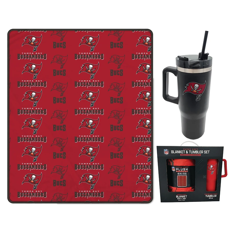 Pegasus Tampa Bay Buccaneers 60" x 70" Logo Blanket and 30oz Stainless Steel Tumbler Combo