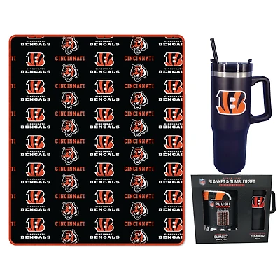 Pegasus Cincinnati Bengals 60" x 70" Logo Blanket and 30oz Stainless Steel Tumbler Combo
