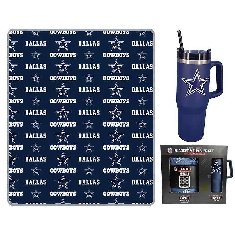 Pegasus Dallas Cowboys 60" x 70" Logo Blanket and 30oz Stainless Steel Tumbler Combo