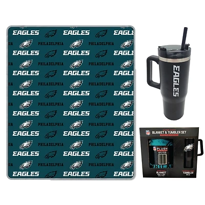 Pegasus Philadelphia Eagles 60" x 70" Logo Blanket and 30oz Stainless Steel Tumbler Combo