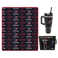 Pegasus Houston Texans 60" x 70" Logo Blanket and 30oz Stainless Steel Tumbler Combo