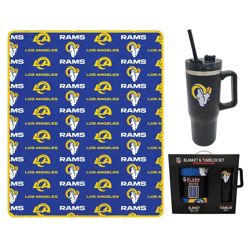 Pegasus Los Angeles Rams 60" x 70" Logo Blanket and 30oz Stainless Steel Tumbler Combo
