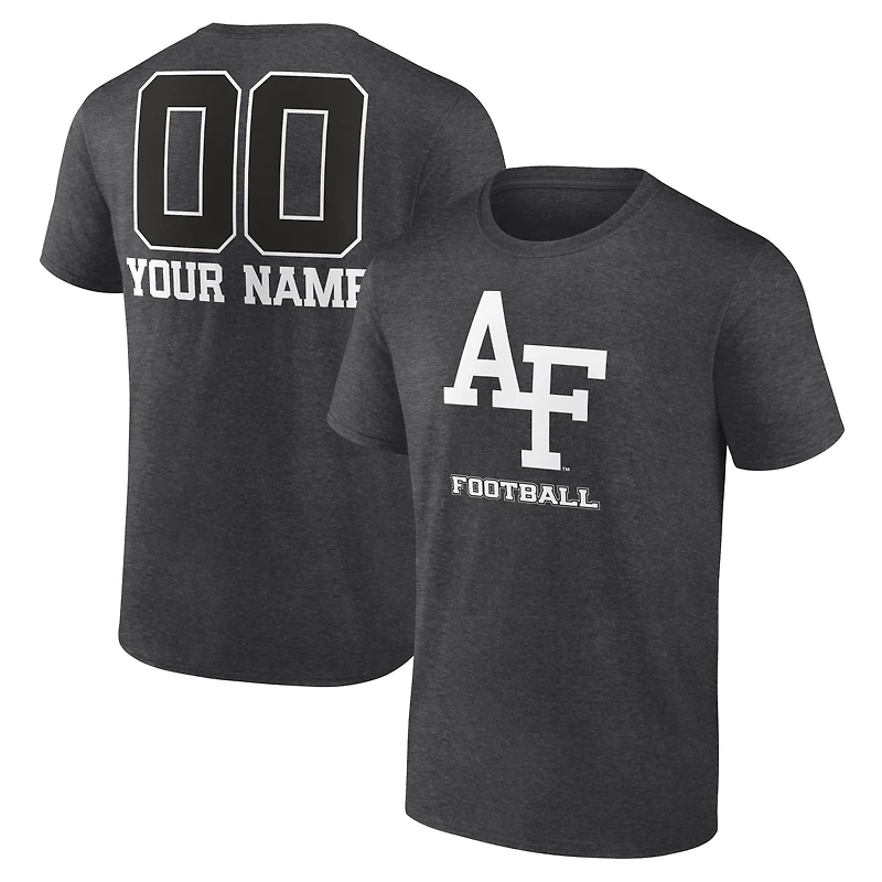 Men's Charcoal Air Force Falcons Personalized Name & Number Monochrome T-Shirt