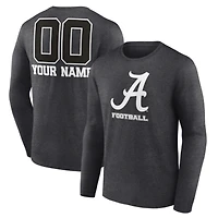 Men's Charcoal Alabama Crimson Tide Personalized Name & Number Monochrome Long Sleeve T-Shirt